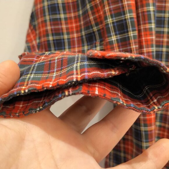 🍉2/40🍉Vintag Tommy Hilfiger Men's Shirt Red Plaid Long Sleeves Button up Shirt - Picture 7 of 16